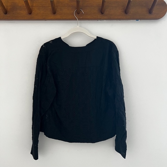 Madewell Long-Sleeve Popover Top in Eyelet – Size X-Small - Picture 6 of 6